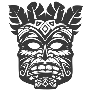 AI generated Silhouette Hawaiian Mask black color only png