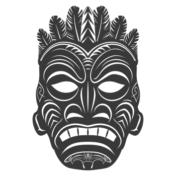 AI generated Silhouette Hawaiian Mask black color only png