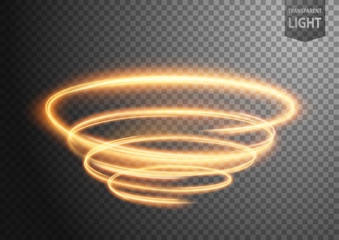 Abstract Gold Vortex of Light with A Background, Isolated and Easy to Edit, Vector Illustration