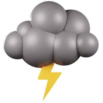 3D Storm Lightning Cloud png