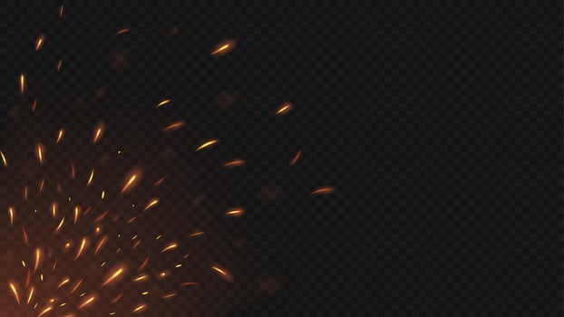 Fire Flying Sparks with A Background, Isolated and Easy to Edit, Vector Illustration