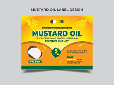 Mustard oil labels design Template vector