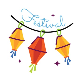 Trendy Chinese Lanterns vector