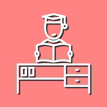 Studying on Desk II Vector Icon