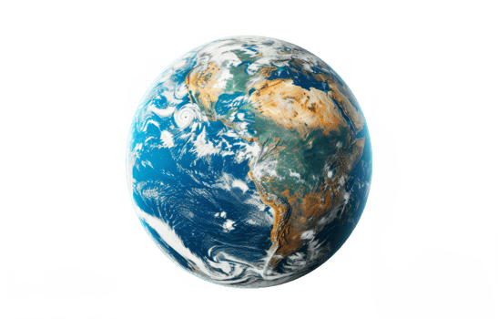 AI generated Blue planet earth isolated on transparent background With clipping path.3d rendering png