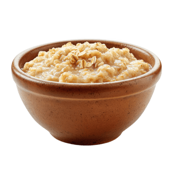AI generated Bowl of oats porridge isolated on transparent background With clipping path.Healthy breakfast. 3d rendering png