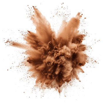 AI generated Brown powder explosion  isolated on transparent background With clipping path.3d render png