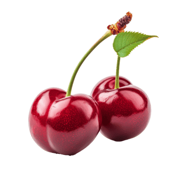 Cherry isolated on transparent background With clipping path.3d render png