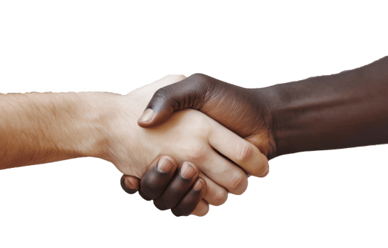 Close up two man shaking hand isolated on transparent background With clipping path.3d render png