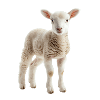 AI generated young sheep lamb isolated on transparent background With clipping path png