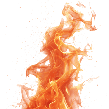 Fire flames isolated on transparent background png