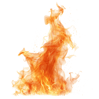 Fire flames isolated on transparent background png