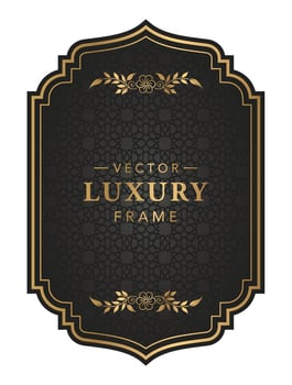 Hand drawn floral background frame vector golden wedding invitation template