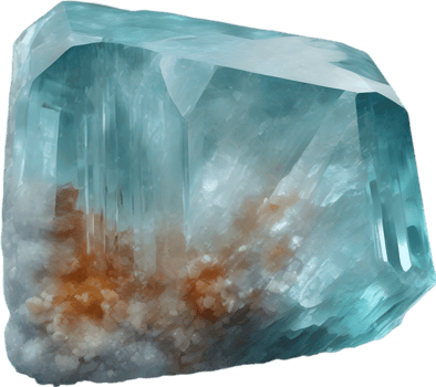 AI generated Aquamarine stone, colorful gemstone clipart. png