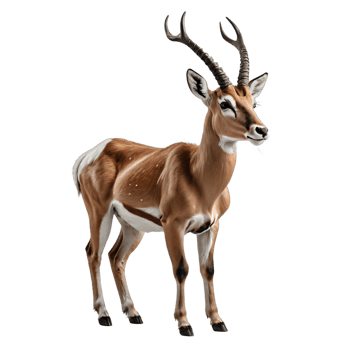 AI generated antelope isolated transparent background PNG. png