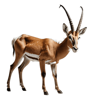 AI generated antelope isolated transparent background PNG. png
