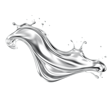 AI generated Modern abstract art with metallic silver ink, vibrant swirls, and elegant drops against a transparent backdrop, showcasing the beauty of fluid motion and glossy finish. png