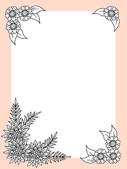 Border Frame Template Flower Plant Background vector