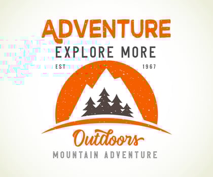 Adventure advertising banner template. Sample blank vector
