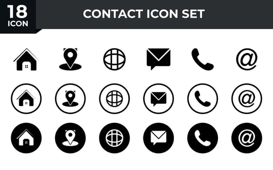 Web icon set. Business card contact information icon. Contact us icon set vector