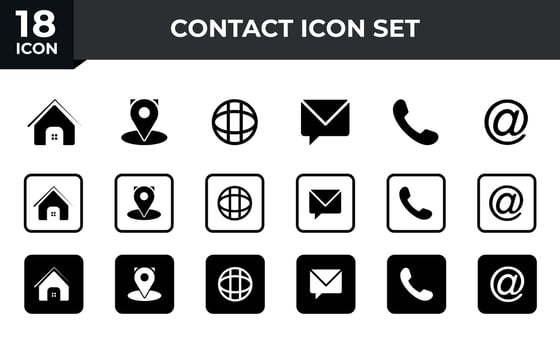 Web icon set. Business card contact information icon. Contact us icon set vector
