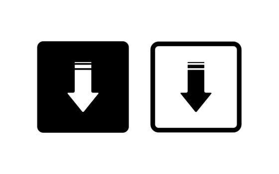 Download icon. Vector isolated elements. Black vector download web sign. Technology concept. Vector black isolated arrows