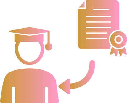 Receiving Diploma Vector Icon