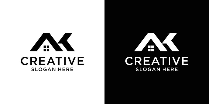 Letter AK real estate logo design vector