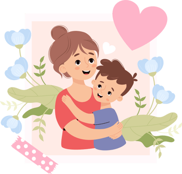 Cute photograph from mother with her son png