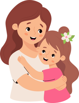 Cute mother with her daughter png
