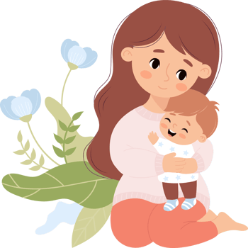 Cute mother with her little son png