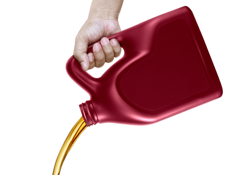 Engine oil pouring from a canister in hand, transparent background png