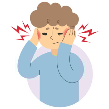 Earache 4 cute on a white background, vector illustration.