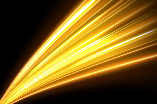Gold Light Trails, Long Time Exposure Motion Blur Effect, Vector Illustration
