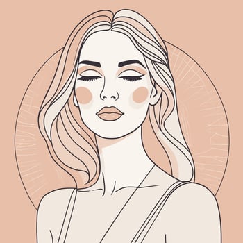 Woman line art portrait illustration vector design