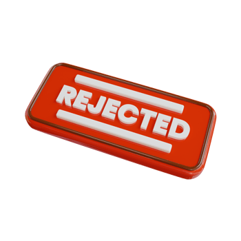 Rejected Button 3D Icon. Rejected 3d icon png