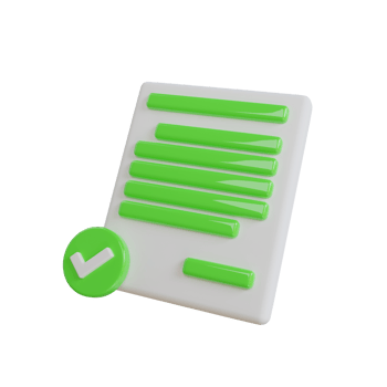 Approve Document 3D Icon. Complete Task 3D Illustration png