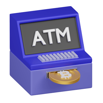Cryptocurrency ATM for Bitcoin Transactions 3d Icon png