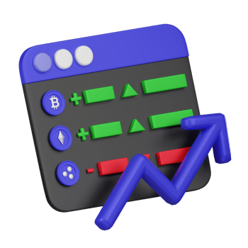 3D Icon of Cryptocurrency Price Chart Trending Upwards png