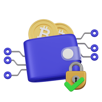 Crypto Wallet with Enhanced Security Lock Feature 3d Icon png