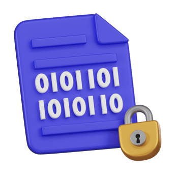 Data Encryption Document with Lock 3D Icon png