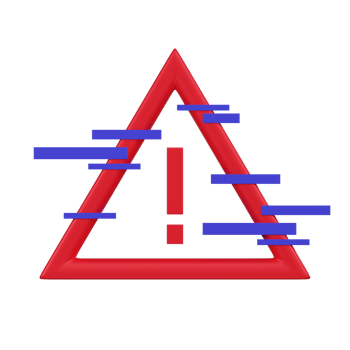 Cybersecurity Warning Sign 3D Icon png