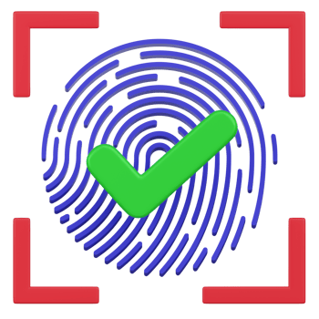 Biometric Authentication Fingerprint Scan 3D Icon png