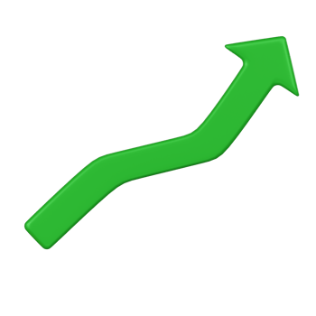 3D Green Rising Arrow Signifying Growth Icon png