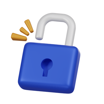 Minimal lock open or unlock icon. 3d render isolated illustration. png