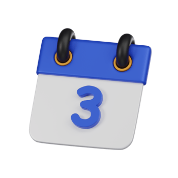 Minimal calendar event date icon. 3d render isolated illustration. png