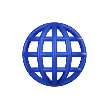 Minimal language globe button icon. 3d render isolated illustration. png
