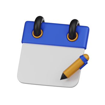 Minimal edit calendar icon. 3d render isolated illustration. png