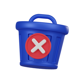 Minimal recycle bin delete forever icon. 3d render isolated illustration. png