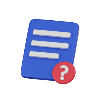 Minimal unknown document file icon. 3d render isolated illustration. png